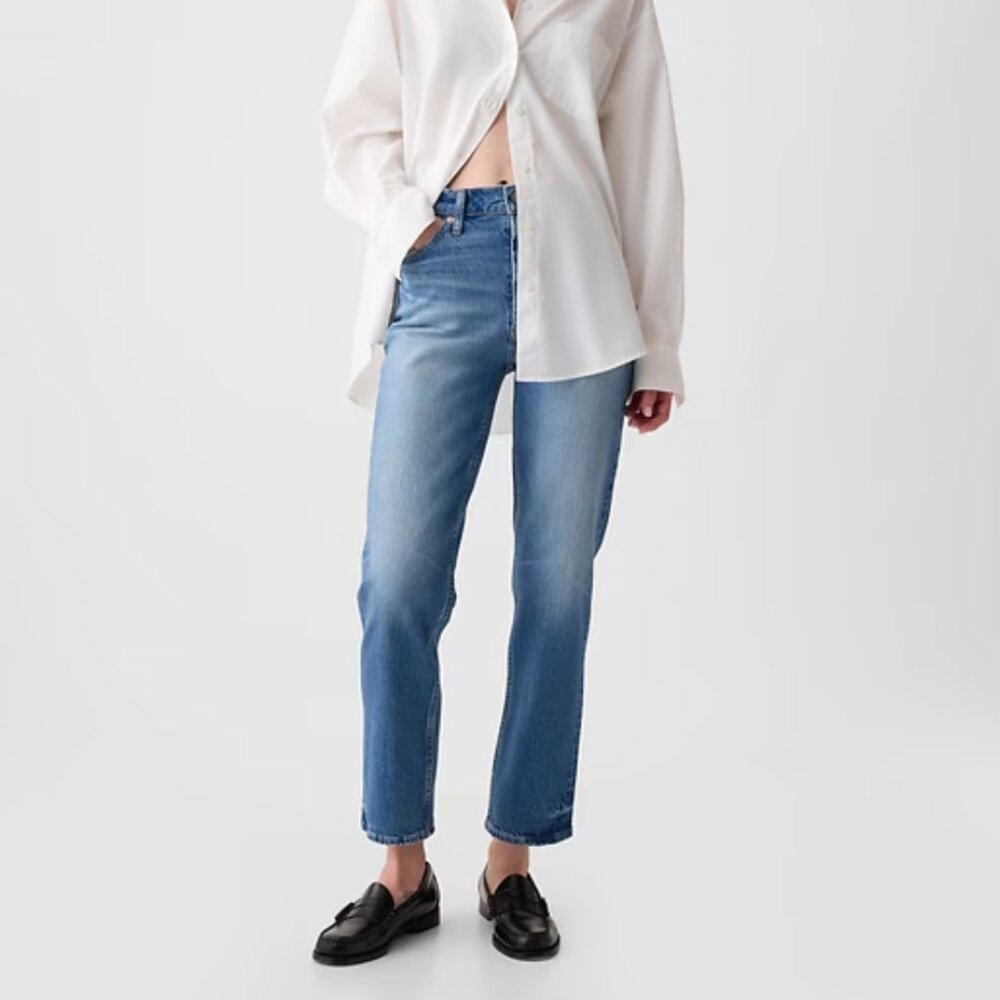GAP Womens High Rise Cheeky Straight Jeans
